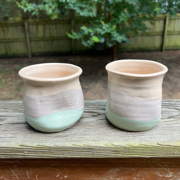 pottery Other - Ceramic Pottery Stemless Wine Glasses set of 2